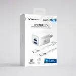 CARGADOR RÁPIDO VOLTA P40 DE DOS PUERTOS CON CABLE USB TIPO C ARGAC0155WT